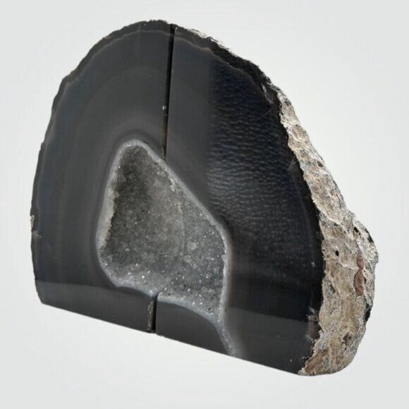 Geode Center Agate Crystal Bookends, Bookshelf Decor, Weighs Over 7+ lbs. (FH) - Picture 2 of 12